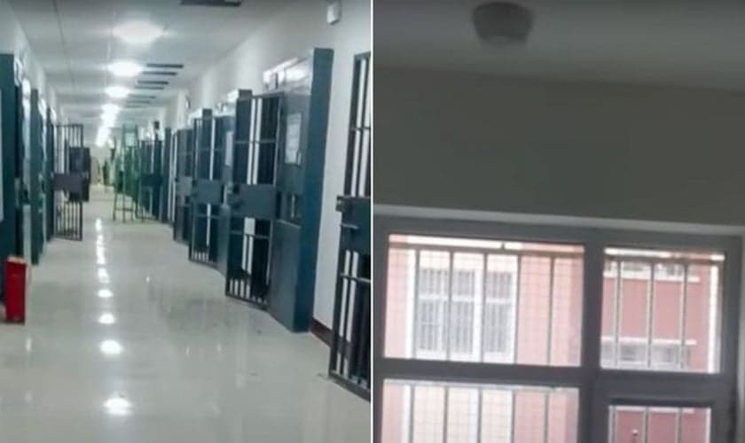 Filmagens secretas obtidas pelo grupo de ativistas Bitter Winter mostraram celas com barras e câmeras. (Foto: Bitter Winter).