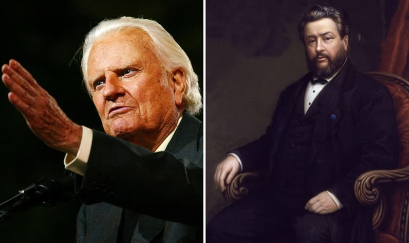O evangelista Billy Graham e o teólogo Charles Spurgeon. (Foto: Reprodução / IMDB / Wikipedia)