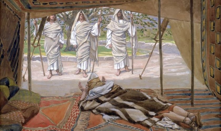 Abraão e os três anjos. (Imagem ilustrativa / James Jacques Joseph Tissot / Domínio Público)