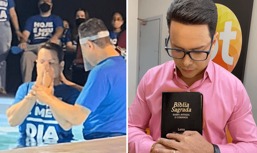 Marcão do Povo em seu batismo nas águas. (Foto: Reprodução / Instagram Marcão do Povo)