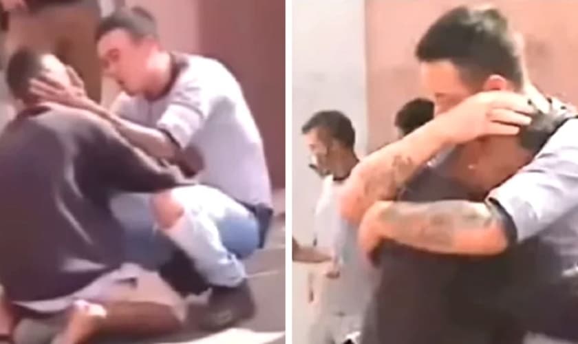 Pai de menina atropelada consola motorista que causou acidente. (Foto: Reprodução / RIC Record TV)