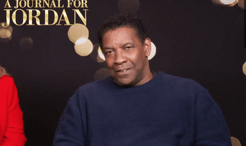 Denzel Washington em entrevista a Religion News Service. (Foto: Captura de tela/YouTube/RNS)