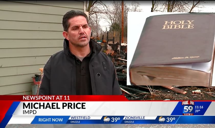 Apesar de ter perdido tudo, Michael é grato pelo livramento. (Foto: Reprodução WXIN-TV).