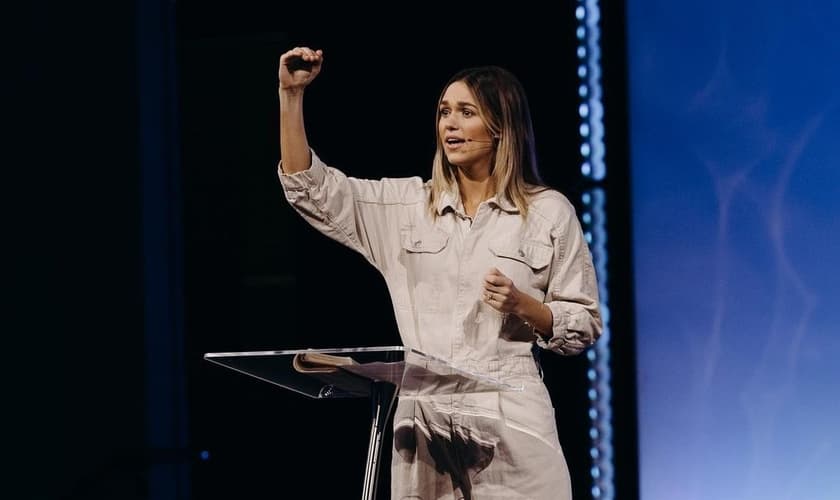 A autora cristã Sadie Huff no Passion 2022, em Atlanta (EUA). (Foto: Instagram/Sadie Robertson Huff).