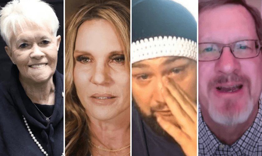 Charlote Holmes, Tina Hines, Seth Cowan e Lee Strobel já contaram suas experiências de terem ido ao céu. (Montagem com imagens da CBN News)