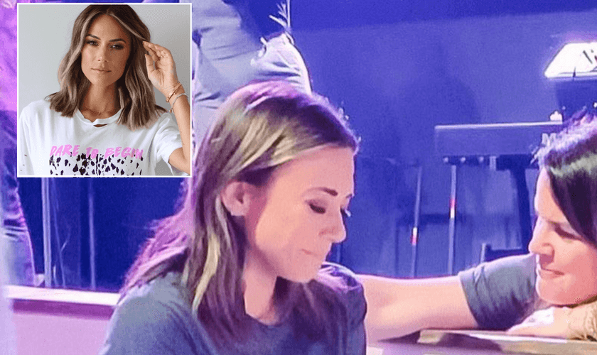 Jana Kramer publica imagens de seu batismo nas águas. (Foto: Montagem Guiame / Instagram Jana Kramer)