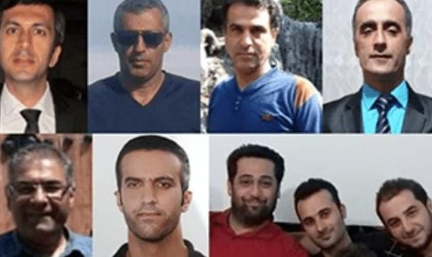 Do canto superior esquerdo para a direita): Mohammad Vafadar, Kamal Naamanian, Hossein Kadivar, Behnam Akhlaghi, Abdolreza Ali-Haghnejad (Matthias), Shahrooz Eslamdoust, Khalil Dehghanpour, Babak Hosseinzadeh e Mehdi Khatibi. (Foto: Open Doors)
