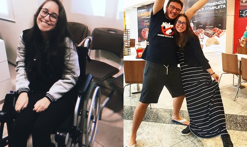 Rebeca Marques não andava há mais de 3 anos. (Foto: Instagram/Rebeca Marques/Daniel Marques).