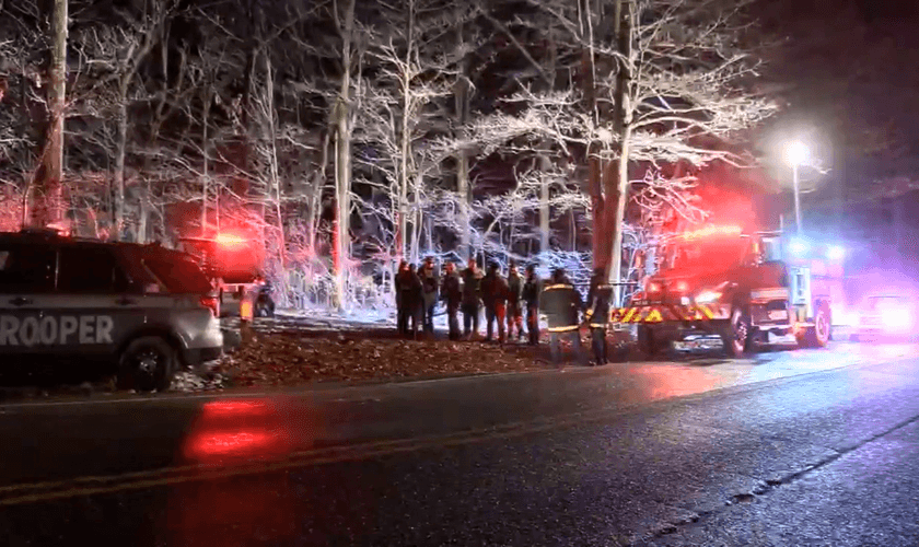 Christopher e Angela foram atingidos por uma tempestade de neve. (Foto: Reprodução/WBRE).