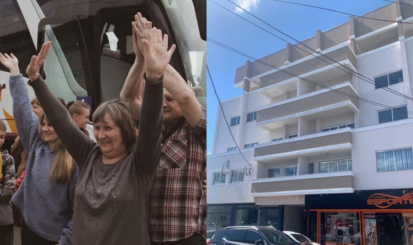 No Paraná, a igreja acolhedora alugou um prédio inteiro para 11 famílias morarem. (Foto: Cortesia/Elias Dantas).