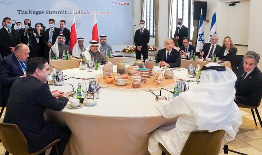 Encontro de líderes do Acordo de Abraão, em Israel, 28 de março de 2022. (Foto: Reprodução/Facebook Yair Lapid)