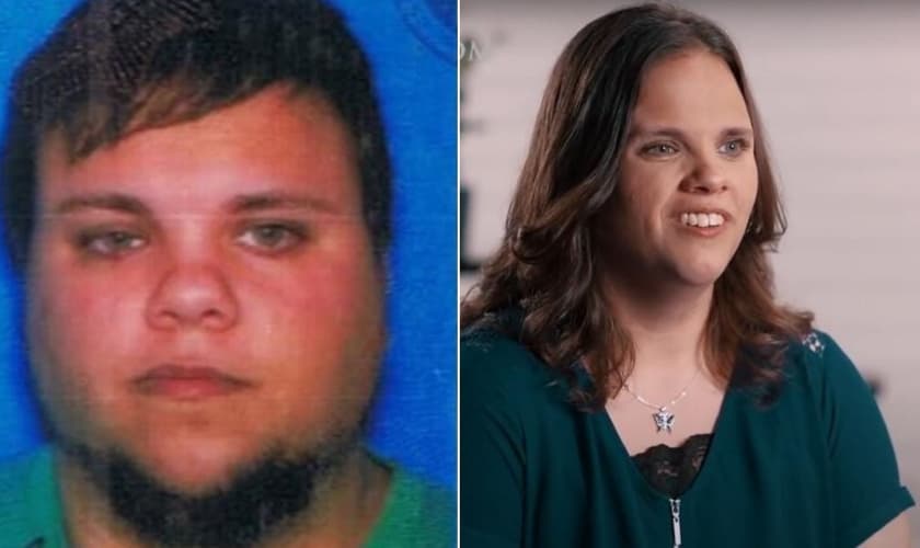 Antes e depois de Laura Beth Perry. (Foto: Captura de tela/YouTube 700 Club Interactive/ Instagram Lauraperryok)