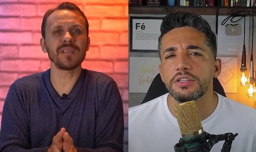 O pastor Rodrigo Mocellin e o youtuber Rafael Bitencourt. (Foto: Reprodução/YouTube)