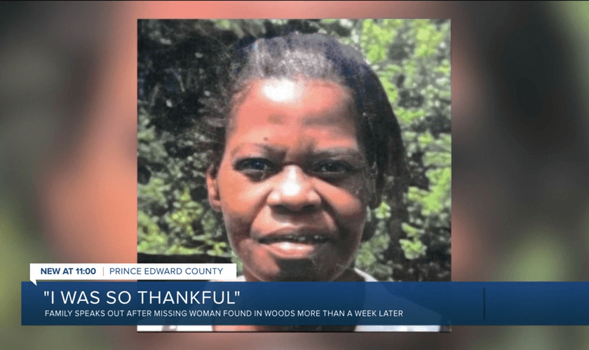 Aletha Walton foi achada numa floresta, louvando a Deus. (Foto: Reprodução/3WTKR).