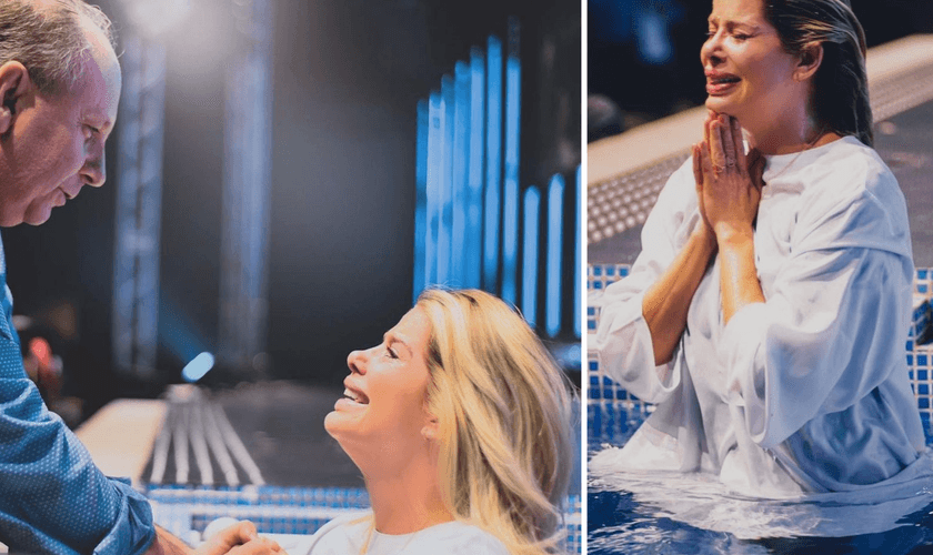 Karina Bacchi é batizada na Yah Church, em SP. (Fotos: Instagram Karina Bacchi)