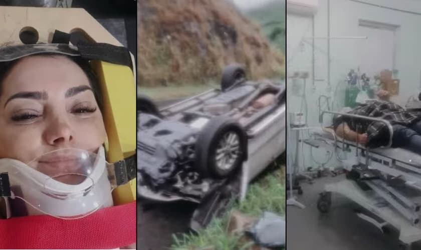 Eyshila e o pastor Odilon Santos sofreram um grave acidente de carro na semana passada. (Foto: Instagram/Eyshila Santos).