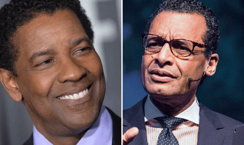 Denzel Washington e Pr. A.R. Bernard, homenageado no Museu da Bíblia. (Foto: Erik Pendzich/Shutterstock/AR Bernard)