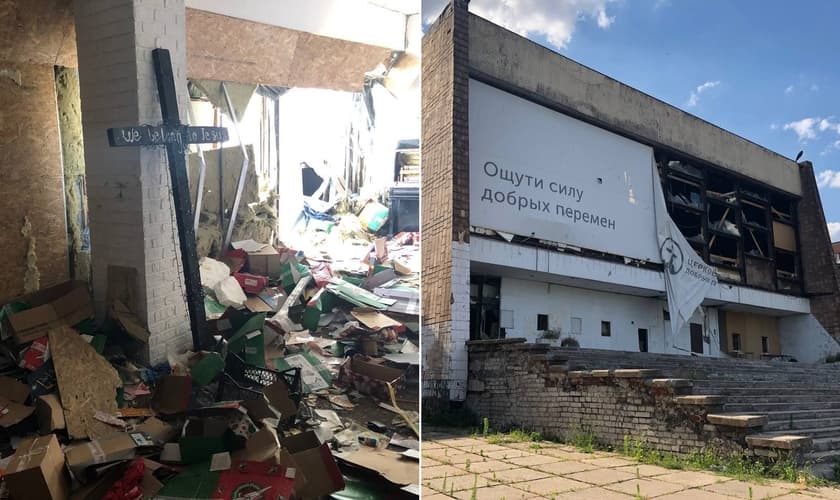 Igreja destruída pela guerra em Mariupol. (Foto: Gennadiy Mokhnenko/Facebook)