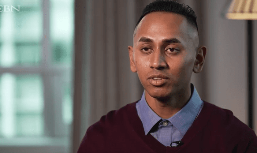 Ryan Prasad compartilha seu testemunho na CBN News. (Captura de tela / CBN News)