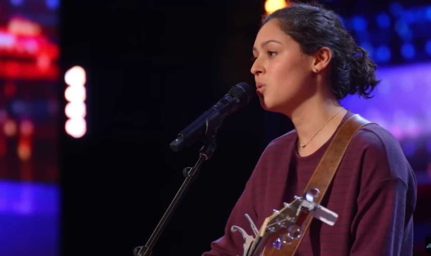 Amanda Mammana canto no “America's Got Talent”. (Captura de tela/America's Got Talent)