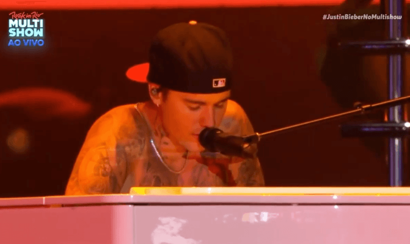 Justin Bieber no Rock in Rio 2022. (Foto: Captura de tela/YouTube/Música Multishow)