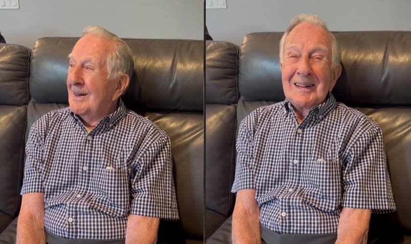 O americano Franklin Estes tem 106 anos. (Foto: Shaun Kelley/Tik Tok)