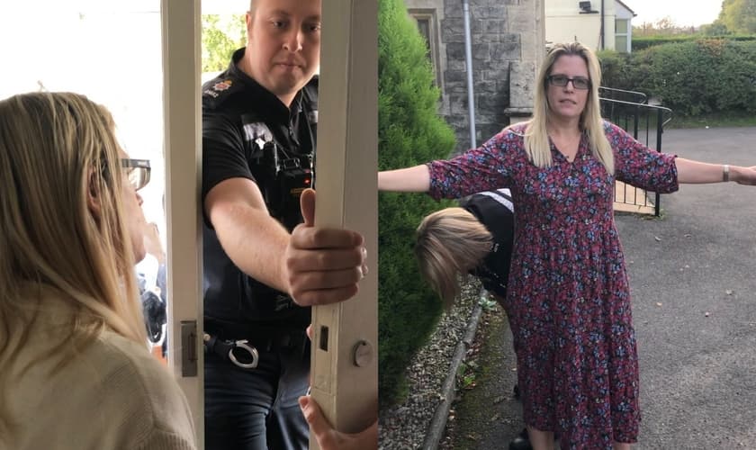 Caroline Farrow foi presa na frente dos filhos, na Inglaterra. (Foto: Twitter/Caroline Farrow).
