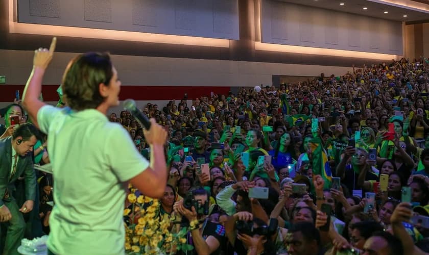 Michelle Bolsonaro em evento no Maranhão. (Foto: Instagram/Damares Alves).