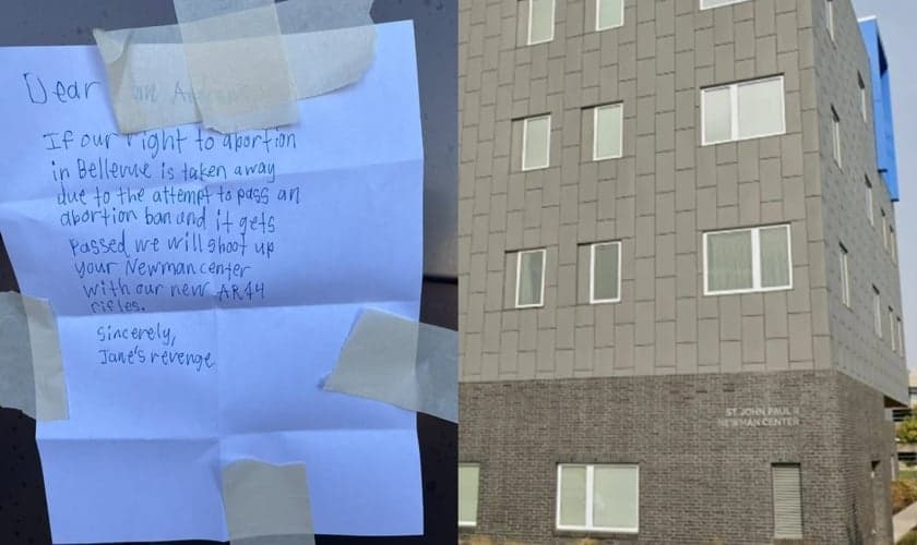 O grupo recebeu uma carta do coletivo pró-aborto Jane's Revenge. (Foto: Twitter/ Kristan Hawkins/GoogleMaps).