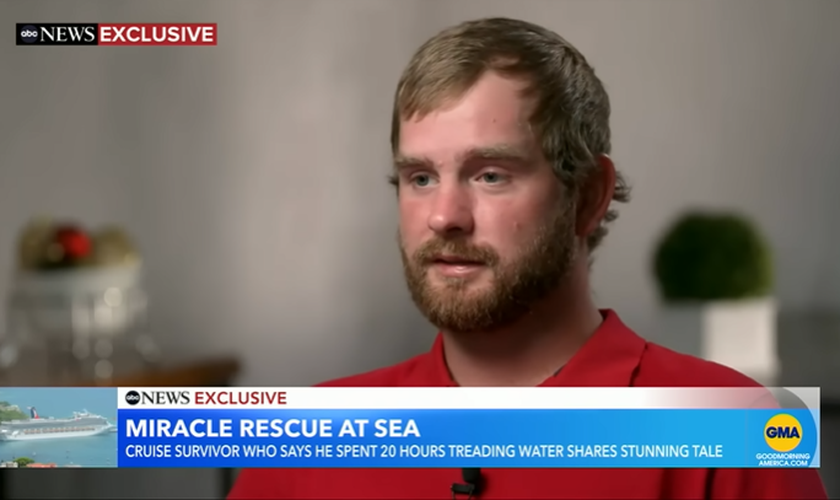 James Grimes, de 28 anos, sobreviveu milagrosamente após ficar 20h à deriva, no Golfo do México. (Foto: Reprodução/YouTube/Good Morning America).