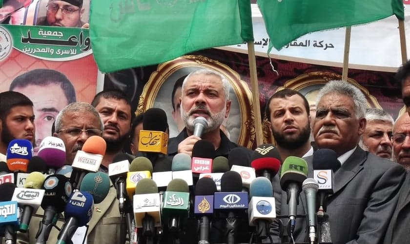 Ismail Haniyeh durante discurso em Gaza, Palestina. (Foto: Joe Catron/Flickr)