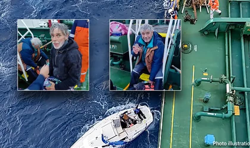 Kevin e Joe foram atingidos por uma tempestade e ficaram sem comunicação em alto mar. (Foto: U.S. Coast Guard).