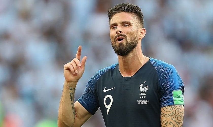 Olivier Giroud na Copa do Mundo 2018 na Rússia. (Foto: Anton Zaitsev/Wikimedia Commons)