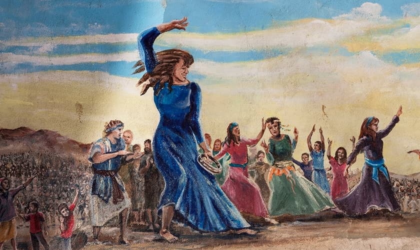 Pintura retrata Miriã dançado após atravessar o Mar Vermelho. (Imagem: Flickr/Zeevveez)