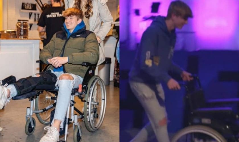 Nathan Ligthart foi atropelado por um carro e seu joelho foi quebrado em pedaços. (Foto: Revive).