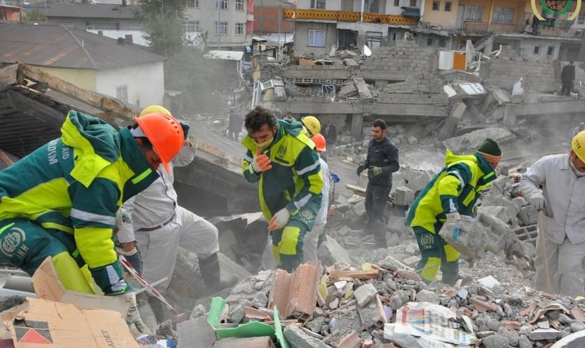 Cenas após o terremoto na Turquia. (Foto: Reprodução/EU Civil Protection and Humanitarian Aid)