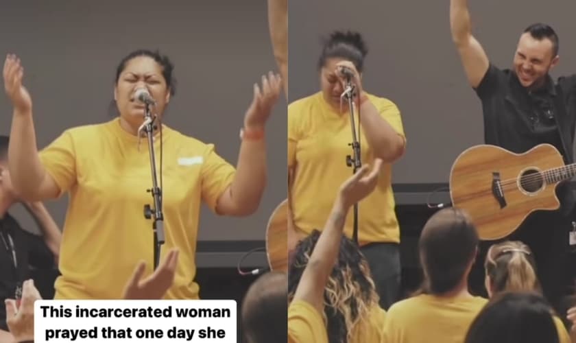 A mulher teve um encontro com Deus através de um ministério na prisão. (Foto: Reprodução/Instagram/God Behind Bars).