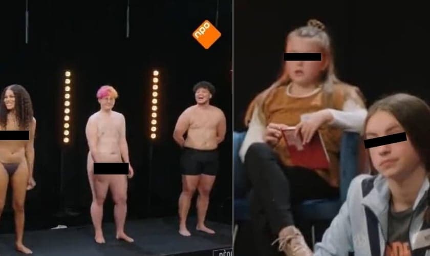 Programa holandês exibe adultos transgêneros nus a crianças. (Foto: Captura de tela/Gewoon Bloot/YouTube)