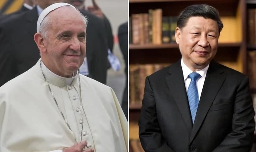 Papa Francisco e presidente chinês Xi Jinping. (Foto: Montagem/Wikimedia Commons)