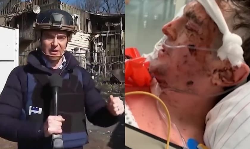 Benjamin Hall, da Fox News, foi o único sobrevivente da equipe. (Foto: Reprodução/CBN News).