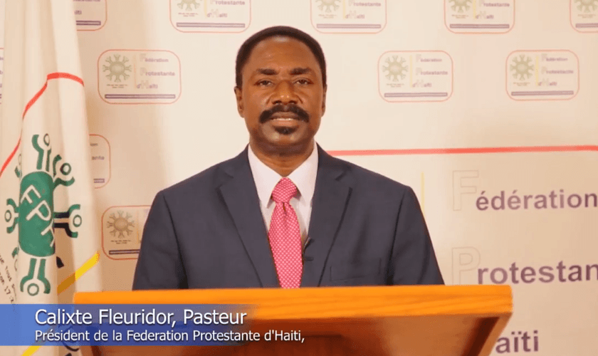 Calixte Fleuridor, presidente da Federação Protestante do Haiti. (Captura de tela/Facebook/Federation Protestante d'Haiti)