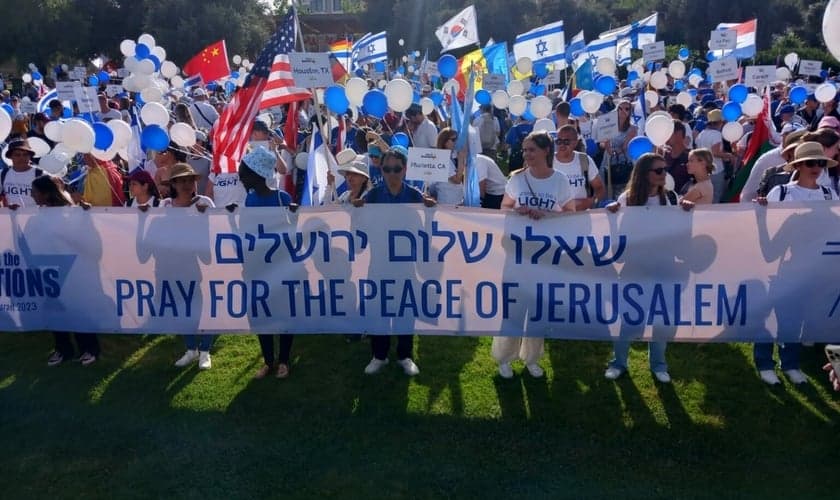 Marcha das Nações pede oração pela paz em Jerusalém. (Foto: Israel365 News)