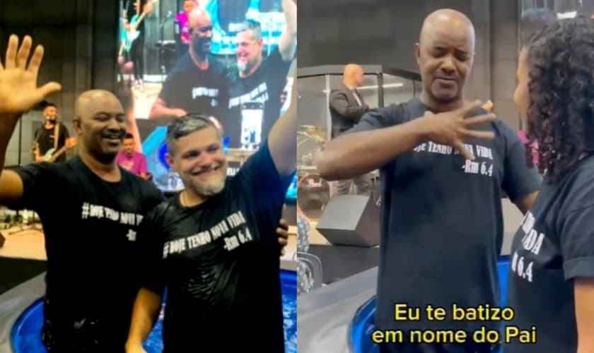 O pastor Daniel da Cruz discipulou Rosiane e Waldir em Pequeno Grupo para surdos. (Foto: Reprodução/Instagram/Promessa Parque Edu Chaves).