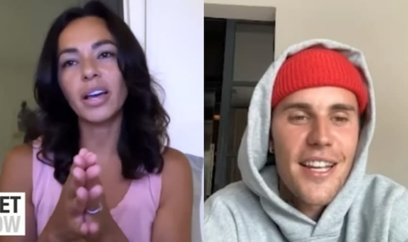 Victoria Mandylor ouviu uma explicação do Evangelho por Justin Bieber. (Foto: Reprodução/YouTube/The Becket Cook Show/YouTube/SiriusXM).