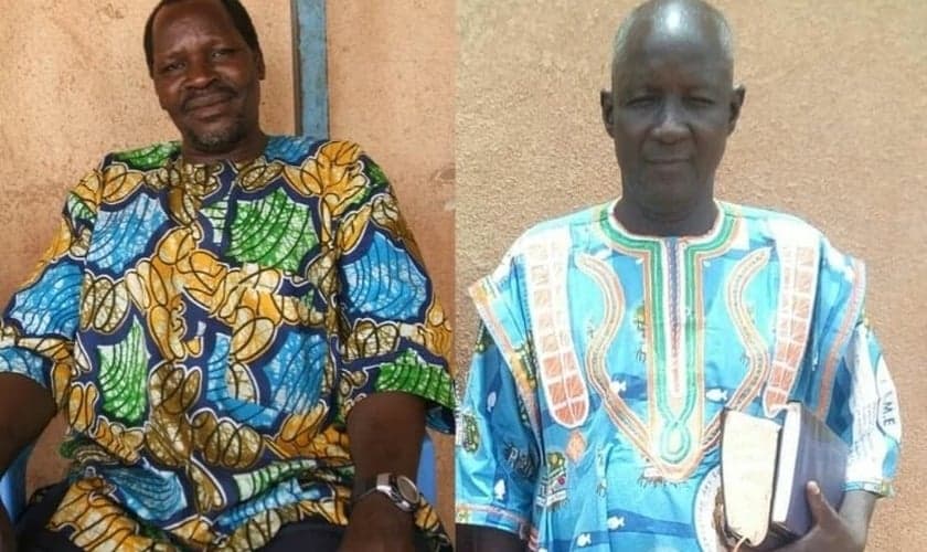 Diácono Lankoandé (à esquerda) e pastor Omar Tindano (à direita), mortos por terroristas em Burkina Faso, em 2020. (Foto: Portas Abertas)