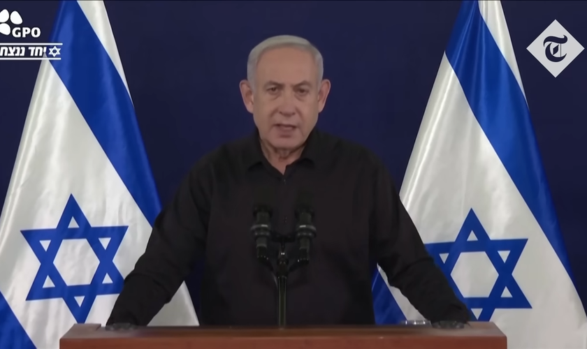 O primeiro-ministro de Israel, Benjamin Netanyahu. (Captura de tela/YouTube/The Telegraph)