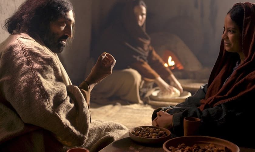 Jesus com Marta e Maria. (Foto: FreeBible)