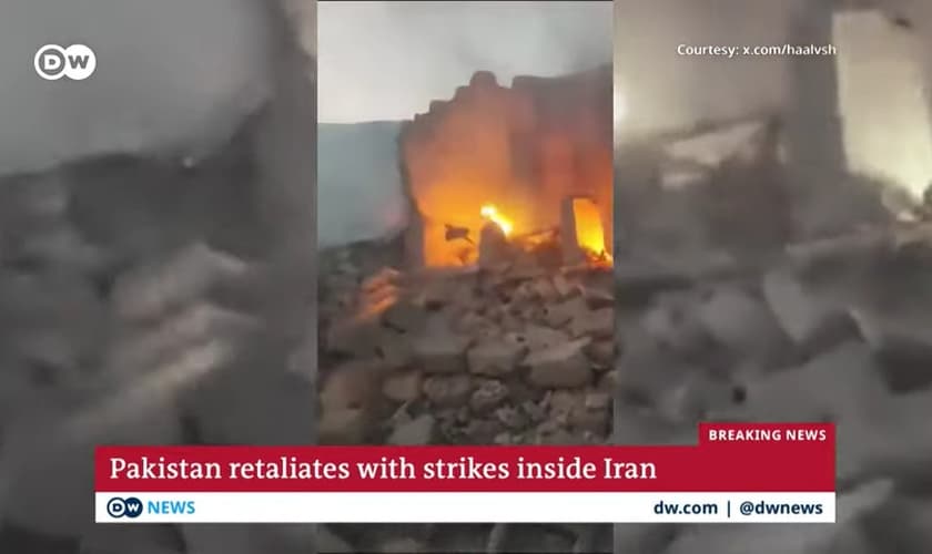 Ataques do Paquistão atingiram alvos no Irã. (Captura de tela/YouTube/DW)