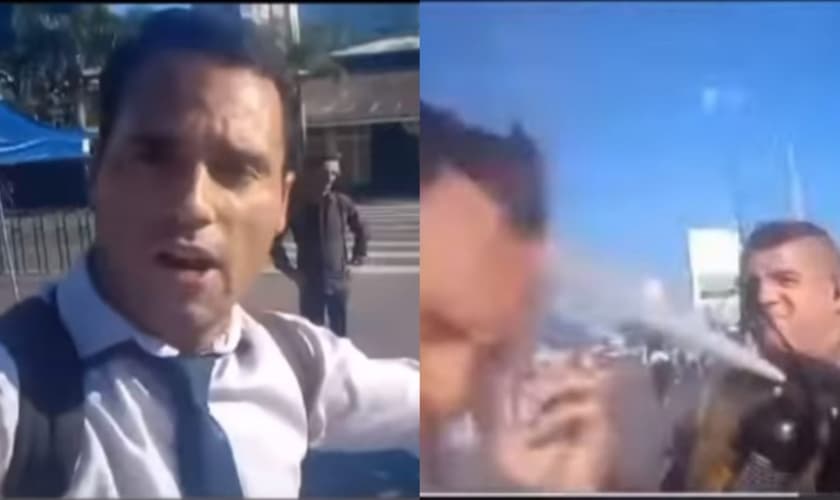 Ederson foi atingido com spray de pimenta por um policial. (Foto: Reprodução/Instagram/Moises Martins).