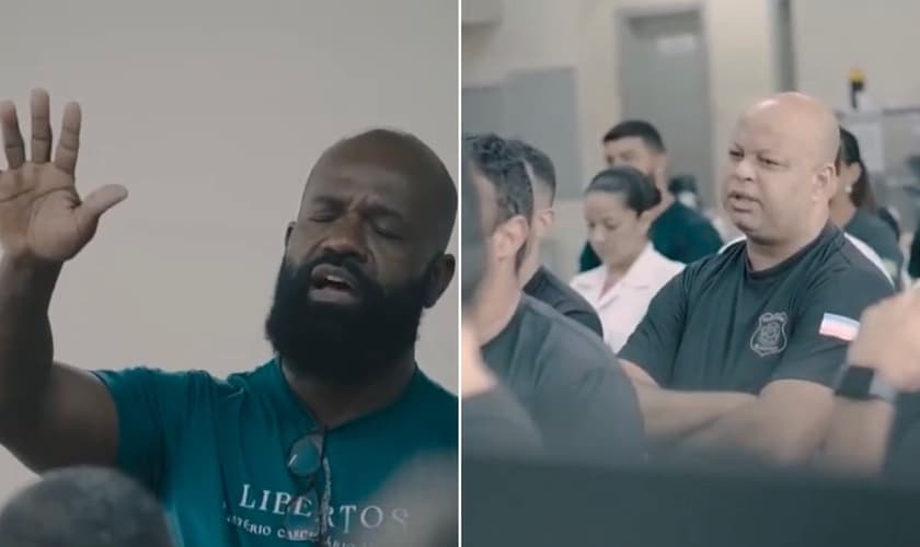 Trabalho evangelístico carcerário. (Foto: Reprodução/YouTube/Adventistas ASES)
